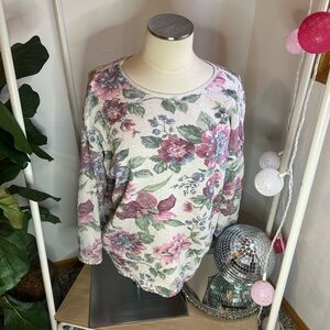 Vintage County Seat Floral Pink and Green Top